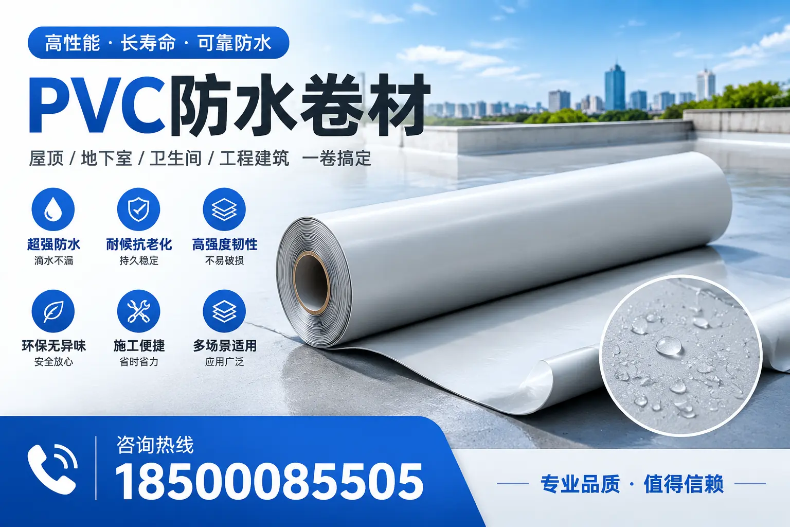 PVC防水卷材的防水效果评测,适合枣庄的科学依据